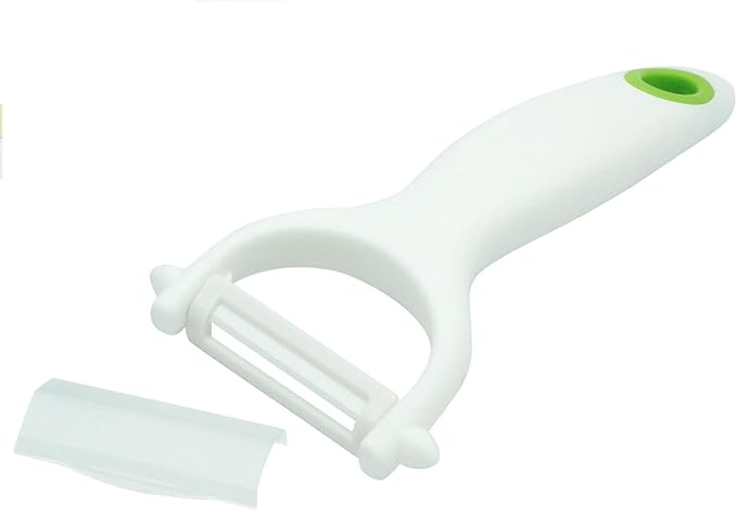 Ceramic Y Peeler - Great for Vegetables, Fruit, and Potatoes, Blade Protector Included, Dishwasher Safe | by Lynn & Riley