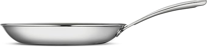 Tramontina Boston Tri-Ply Clad Stainless Steel 12-Inch Large Frying Pan, Induction-Ready Skillet, Dishwasher-Safe, NSF-Certified