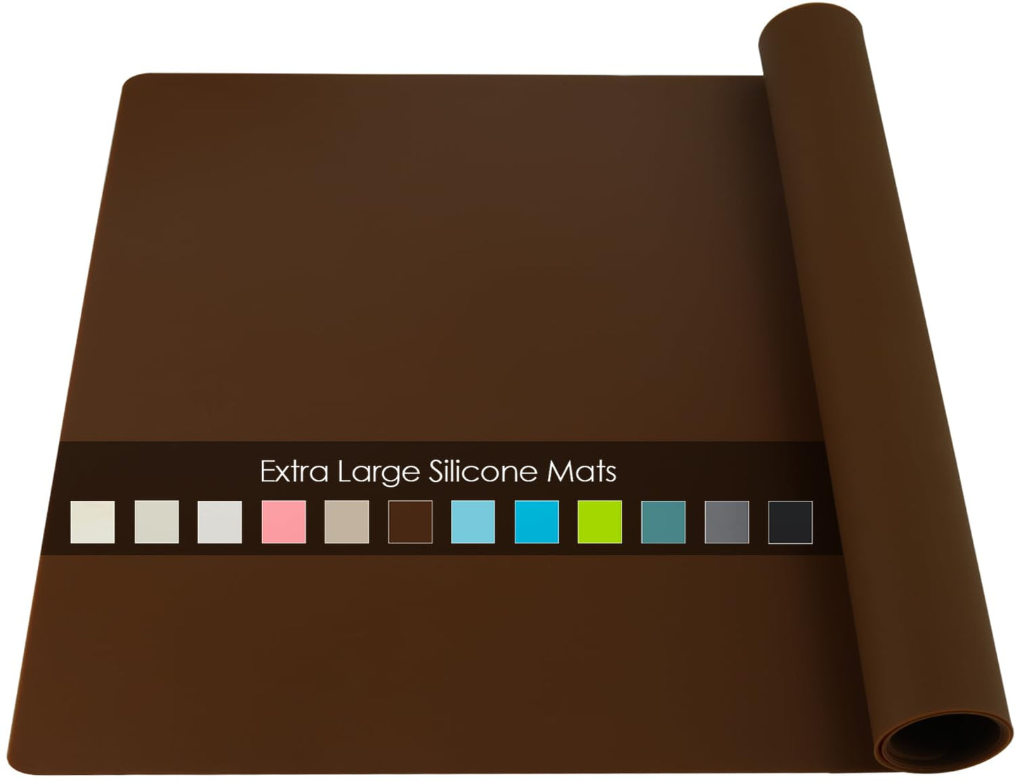 Extra Large Silicone Table Mat, Silicone Mat for Crafts Kids Dinner Placemat Desk Countertop Waterproof Protector Mats, Heat Insulation Kitchen Pastry Mat Rolling Dough Pad (Coffee, 23.6''x15.7'')