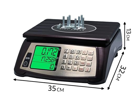 Price Computing Scale, Commercial Food Scale, Counting Function,66lb/30kg,1g, Rechargeable, Waterproof Design, Stainless Steel Keys,Large LCD for Produce, Farmers Market, Grocery, Deli, Meat, Retail