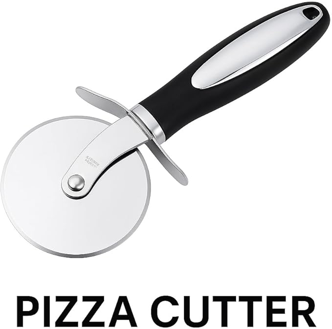 Premium Stainless Steel Pizza Cutter Wheel with Ergonomic Handle – Sharp Blade for Effortless Slicing of Pizza, Dough, Pie, and More – Dishwasher Safe