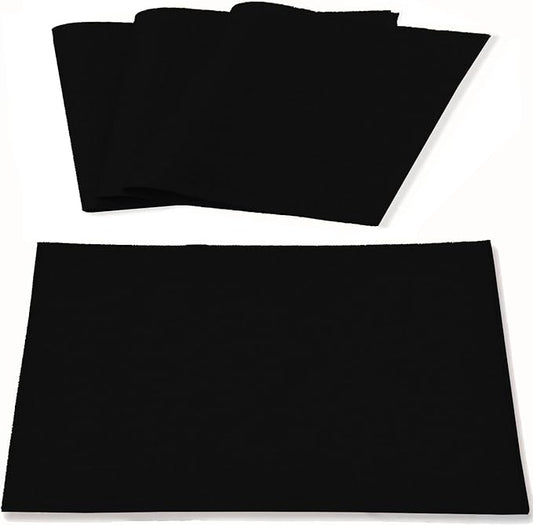 Linen Fabric Placemats Set of 4, Machine Washable, Heat Resistant, Wrinkle Free, Thick Polyester Kitchen Place Mats for Dining Table (Black)