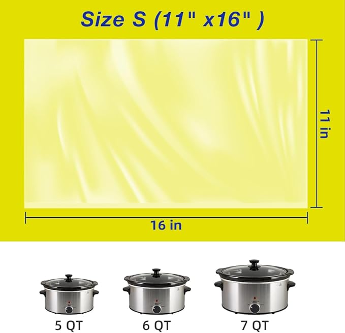 Slow Cooker Liners,1-3 Quart Cooking Bags Small Size 11"x 16", Disposable Slow Cooker Bags Oval For Crock Pot 20PCS