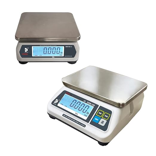 VisionTechShop DSW-100 Portion Food Scale with Dual LCD Display, Stainless Steel Platter, 6lb Capacity, 0.002lb Readability, Lb/Oz/Kg/g Switchable, Low Profile Design, NTEP COC #22-007, NSF Certified