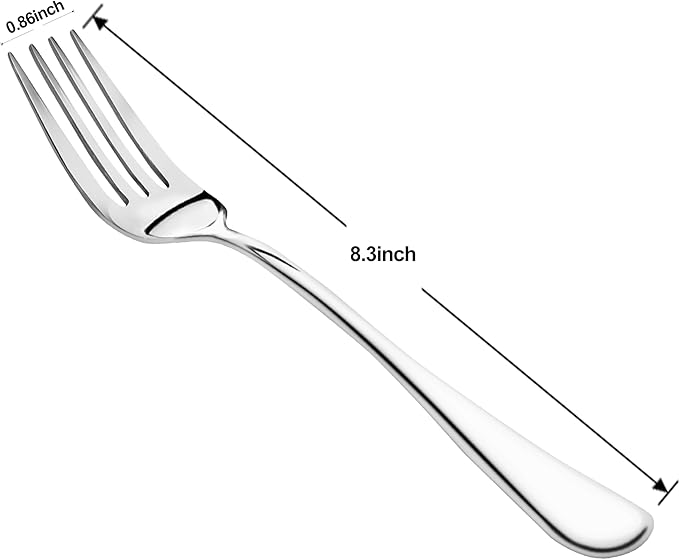 8 Pieces Dinner Forks Set,8" Forks,Food Grade Stainless Steel Dinner Fork,Fine Fork Set for Home,Kitchen,Restaurant,Mirror Polished and Dishwasher Safe