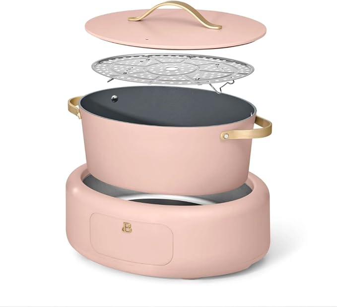 Beautiful 10-in-1 6Qt Electric Multi-Cooker with 7 Presets, Oven-Safe Pot & Lid, Sauté, Steam, Slow Cook, Slow Cooker, Simmer, Rice & More – Touch Display, Dishwasher Safe, Serves Up to 7 (Rose)