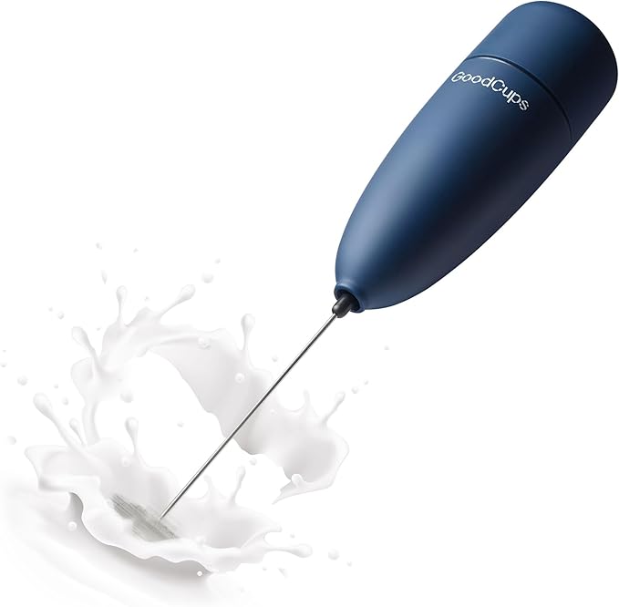 Milk Frother Handheld – Electric Foam Maker Wand with Stainless Steel Whisk – Battery Powered Mini Mixer for Coffee, Matcha, Lattes & Cappuccinos