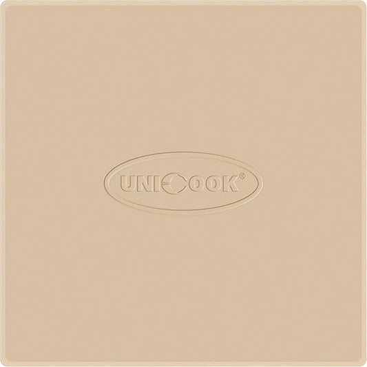 Unicook Pizza Stone for Oven and Grill, 11 Inch Square Baking Stone for Bread, Small Cordierite Oven Grill Pizza Pan, Thermal Shock Resistant, Including Dough Scraper