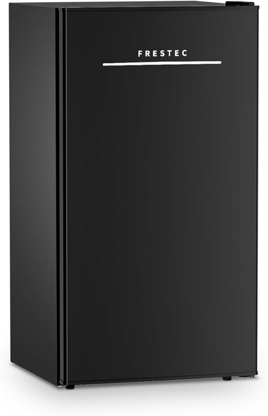 Frestec 3.2 Cu. Ft. Mini Fridge with Freezer Small Refrigerator, for Bedroom, Single Door, Energy Saving, Low Noise,for Office (black)
