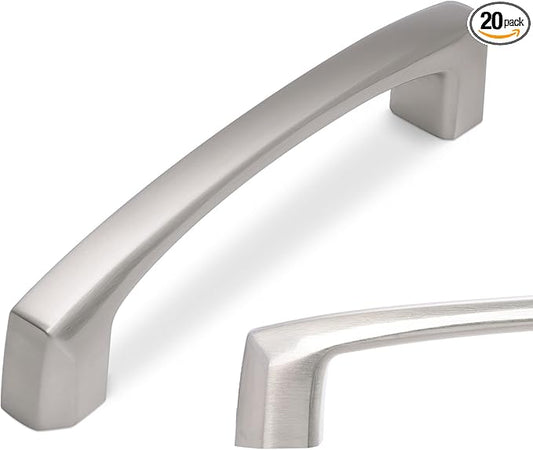 20 Pack 3.75 Inch(96mm) Brushed Satin Nickel Kitchen Cabinet Handles Cabinet Pulls Drawer Pulls Kitchen Hardware