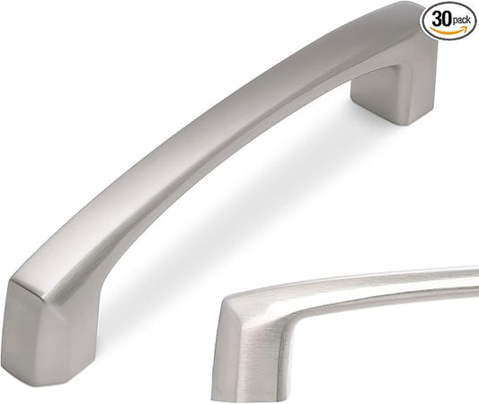 30 Pack 3.75 Inch(96mm) Brushed Satin Nickel Kitchen Cabinet Handles Cabinet Pulls Drawer Pulls Kitchen Hardware