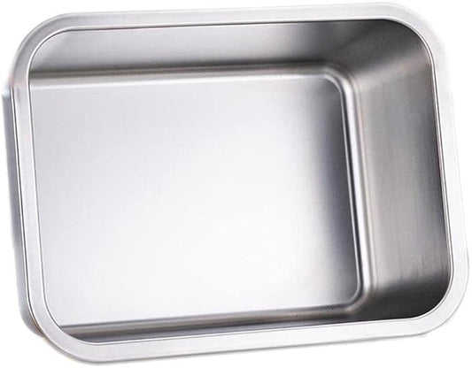 KUNWU Stainless Steel Sheet Pan 14"x10"x6", Rectangle Bakeware, Cake Pan Corrosion Resistant Easy Clean Durable (S (14"x10"), 6" Deep)