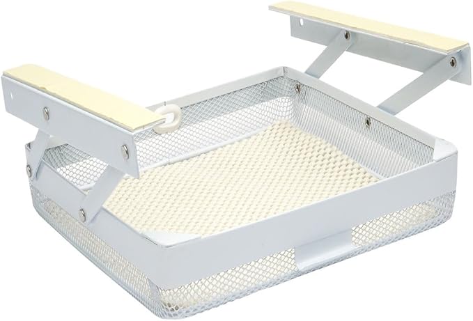Anything Keeper - Organizer for Home, Kitchen, Bathroom, RV, Small Spaces - Storage Organizers - Compact Metal Basket - Under Cabinet Holder - Easy Install - Holds Strong - 11 x 10 x 2in - White