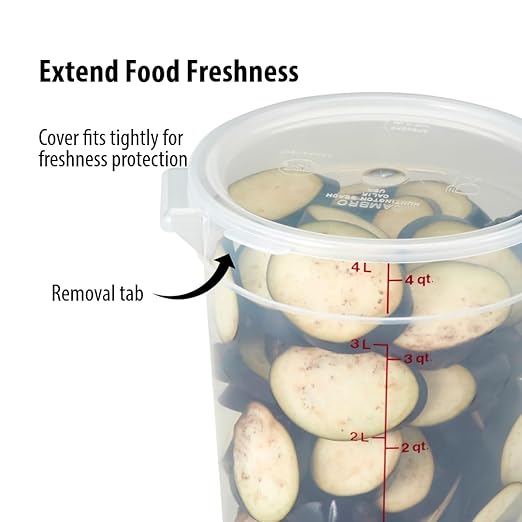 Cambro Food Storage Containers with Lids (BPA-Free) - 4 Quart Food Storage Container (2 Pack)