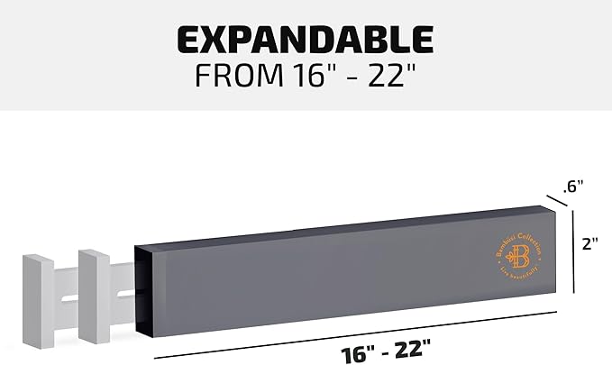 4 Pack Drawer Dividers Bamboo 2.6" High, 16-22" Adjustable Drawer Organizers for Clothes, Expandable Dresser Separators in Bedroom/Bathroom/Kitchen/Office Organization and Storage (Grey)