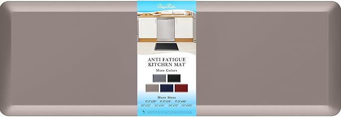 4/5 Inch Thick Kitchen Mats for Floor, StepRite Kitchen Rug for Standing Desk, Non-Slip, Thicker, Stain Resistant, Waterproof, Comfort Anti Fatigue Floor Mat for Home, Kitchen, Office - Khaki,70*24''
