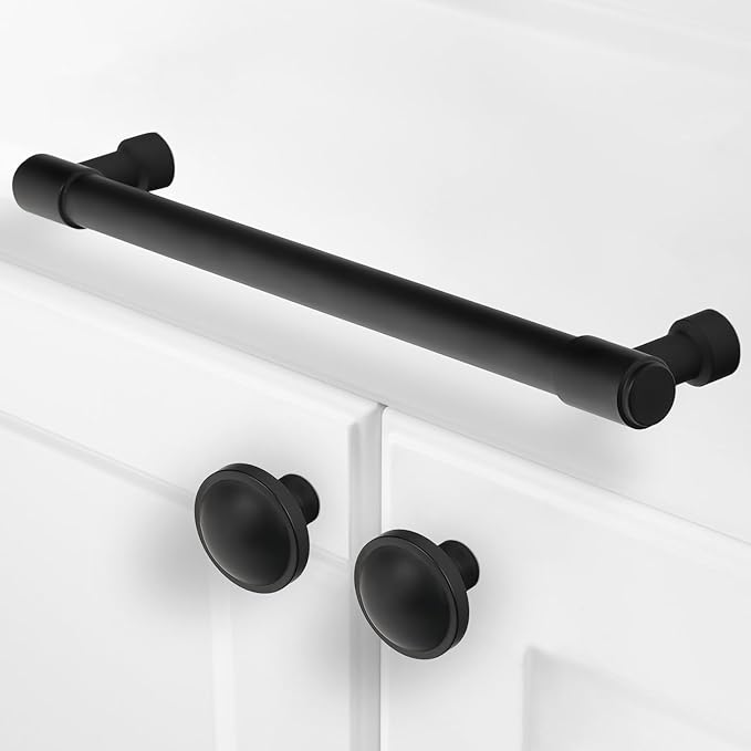 10 Pack Matte Black Cabinet Pulls 7.5 Inch(192mm) Hole Centers Kitchen Cabinet Handles Black Drawer Pulls