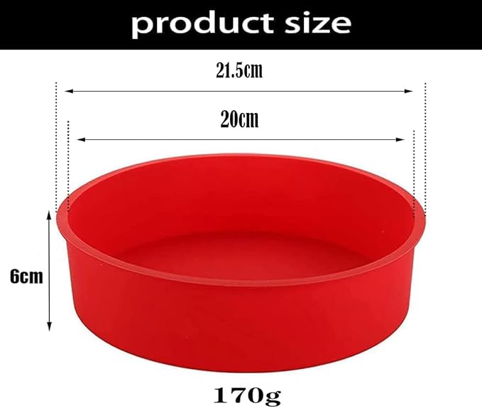 2pcs 8 Inch Silicone Cake Pan for Baking, Round Cake Molds Silicone Baking Pan Non-Stick Quick Release Suitable for Cheesecake Chocolate Cake Brownie Cake puddings