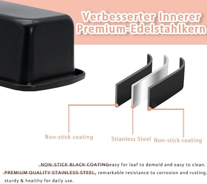 2PCS Small Loaf Pan for Baking Bread, 1lb Bread Loaf Tin, 7.5 x 3.5 x 2.4 inch Banana Bread Pans, Non-Stick Meatloaf Pan, Rectangular Bread & Loaf Tins for Ovens Air Fryer