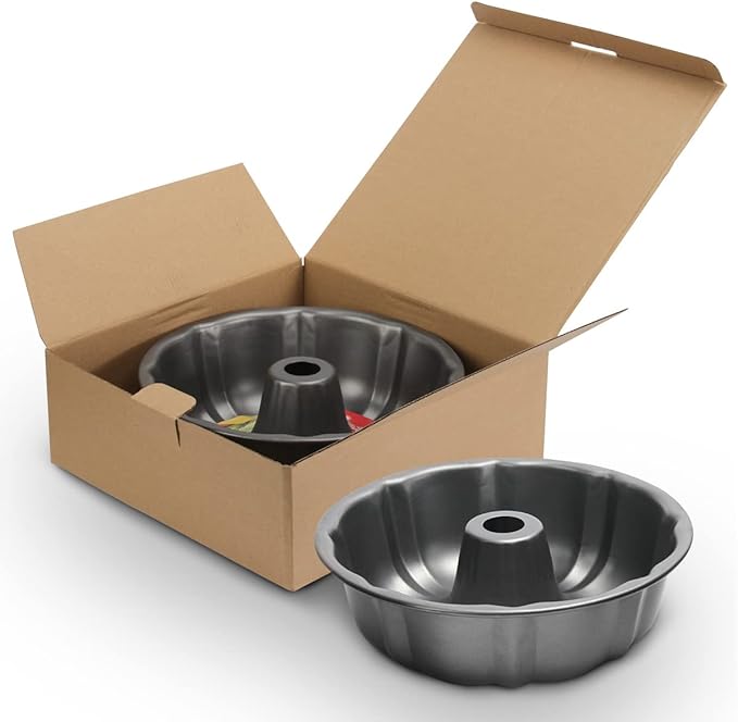 OAMCEG 9.5 Inches Bundt Cake Pan Nonstick- 2 Pack Bundt Pan for baking, 12 Cups Buntz Pound Cake Pan Heavy Duty Carbon Steel,Cake Mold for Buntelet, Brownie (Grey)