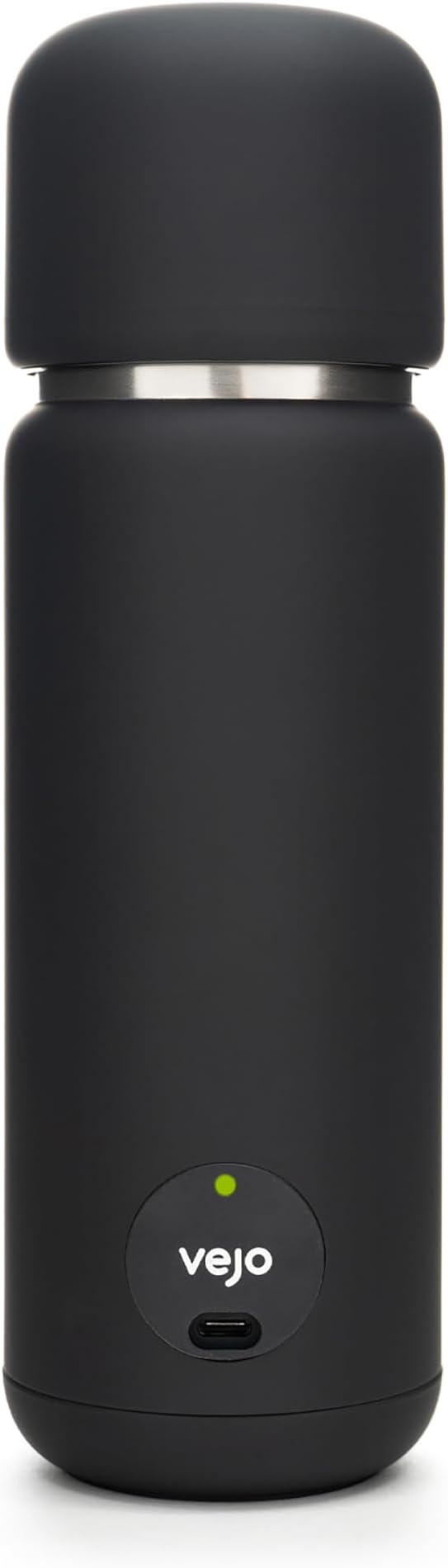 Vejo Portable Travel Blender for Protein Shakes & Powders | 12oz Rechargeable Personal Mixer Bottle | Stainless Steel Interior | Fits Car Cup Holders | Dishwasher Safe | Gym, School, Outdoors, Black