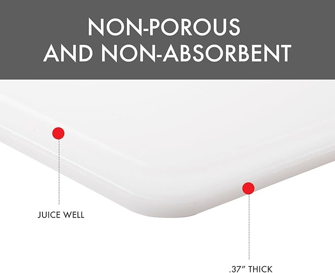 Dexas NSF Polysafe Pastry/Cutting Board with Well, 15 by 20 inches, White