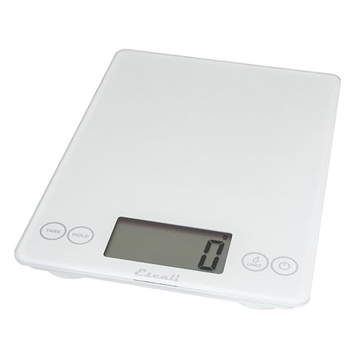 Escali Arti Digital Food Scale, Multi-Functional Kitchen Appliance, Precise Weight Measuring and Portion Control, Baking and Cooking Made Simple, Tempered Glass, Frost White