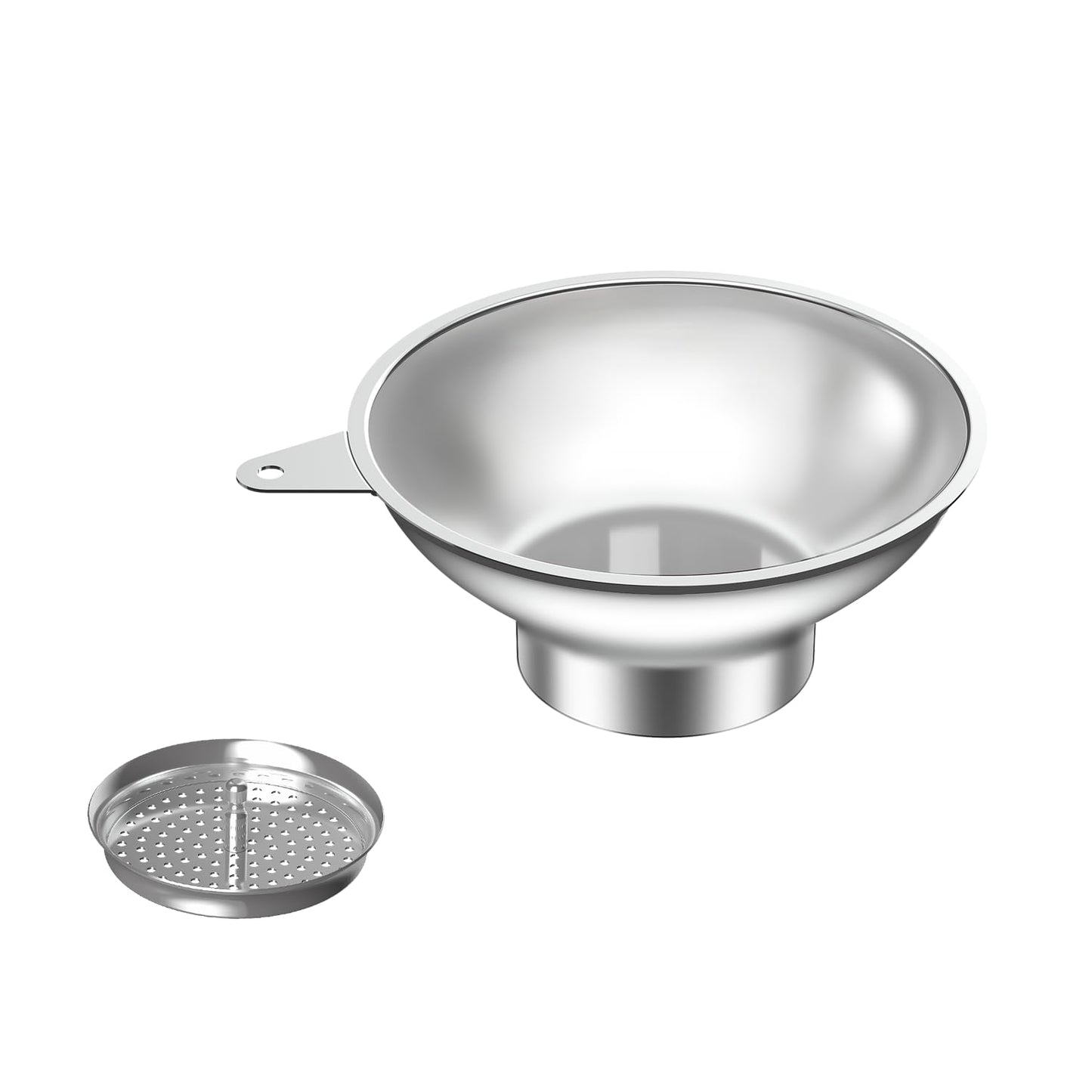 Standard Mason Jar Funnel with Strainer,Large Metal Funnel for transferring Milk, Juice, Oils, flavorings