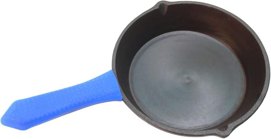 Cast Iron Pre-Seasoned Non-Stick Frying Pan with Soft-Touch Handle Induction Base, Scratch and Abrasion Resistant Skillet Pan for Cooking and Frying (Black_6inch) Hand made
