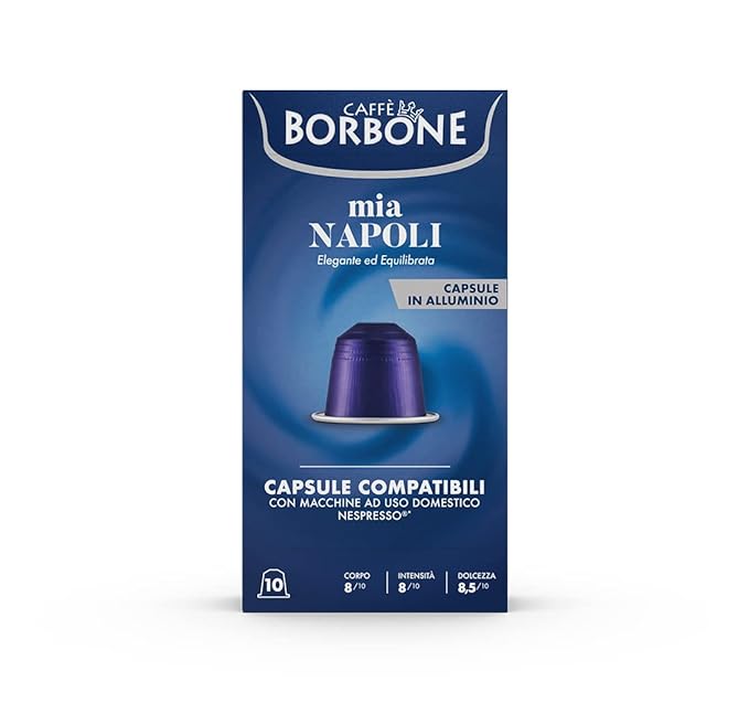 Caffe Borbone Aluminum Coffee Pods, Mia Napoli, Medium Roast, Bold and Intense, Genuine Italian Coffee - Compatible with Nespresso Original, NOT compatible with Vertuo - 100 Count