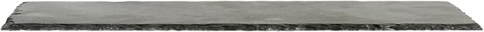 Restaurantware Slate Serving Tray 1 Pack of 11.8" x 6" Foam Feet Charcuterie Stone Plate Rustic Edges Freezable Black Serving Display Cheese Boards for Kitchen, Gourmet, Dining, Parties