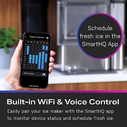 GE Profile Opal 2.0 XL with 1 Gallon Tank, Chewable Crunchable Countertop Nugget Ice Maker, Scoop Included, 38 lbs in 24 Hours, Pellet Ice Machine with WiFi & Smart Connected, Black Stainless