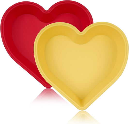 Silicone Heart Shaped Cake Pans 10 Inch 2 Pack