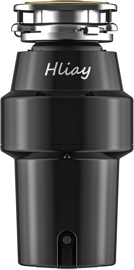 DC Garbage Disposal 1 HP Quiet (60dB) with Cord & Dishwasher Hookup for Kitchen Sink Food Waste, 6-Stage Grinding, 3-Bolt, 2700RPM, Continuous Feed, Titanium Stainless Steel, 10-Year Warranty