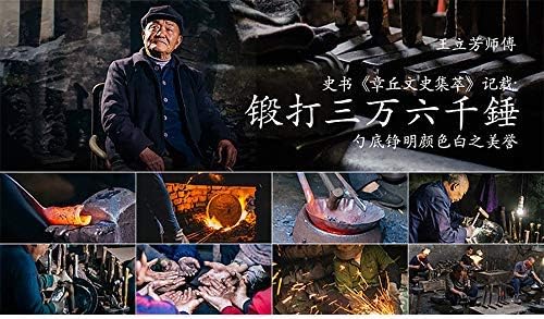 臻三环 ZhenSanHuan Chinese Hand Hammered Iron Woks and Stir Fry Pans, Non-stick, No Coating, Carbon Steel Pow (32CM, Silver - Not Seasoned)