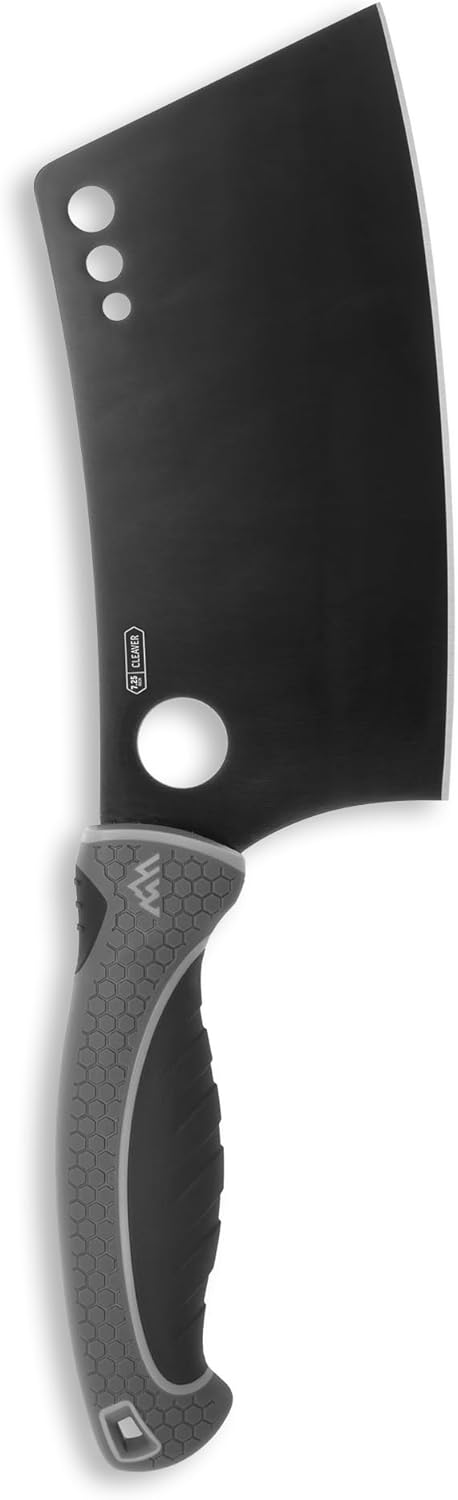 OUTDOOR EDGE ErgoMax Cleaver - Razor Sharp Meat Cleaver and Vegetable Kitchen Knife, Premium Titanium-Coated Steel Blades, Multipurpose Chef Knife for Home and Kitchen with Ergonomic Handle