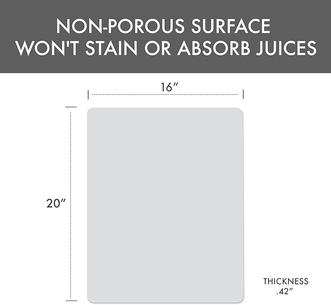 Dexas NSF Certified Polysafe Pastry Board, 16 x 20 Inches, Reversible Kitchen Cutting Board, White