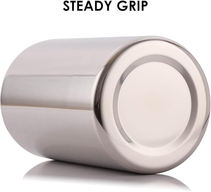 Double Wall Utensil Holder - 304 Stainless Steel Sleek Kitchen Utensil Holder for Countertop, Spatula Spoon Storage Organizer, Large Cooking Utensil Caddy Counter, Shining Utensil Crock, Mirror Polish