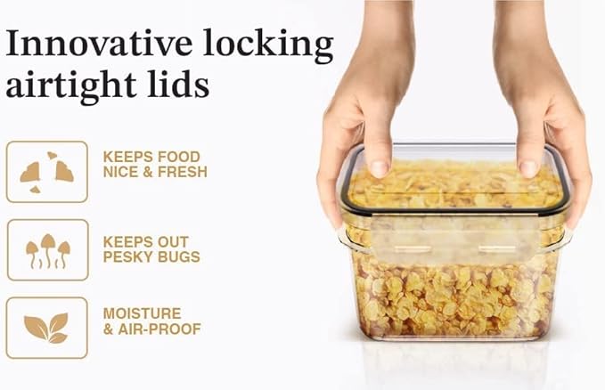 Chef's Path Ultra Large - 48 Pack Food Storage Containers | Kitchen and Pantry Organization Canisters for Cereal, Dry Food, Flour and Sugar, BPA Free, Includes 24 Labels