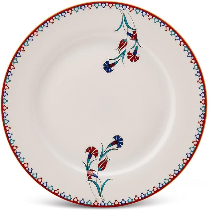 Karaca Nakkas 24-Piece Porcelain Dinner Set for 6 People, Unique Design, Crockery and Plates, Daily and Special Occasions, Chic and Elegant Table Service