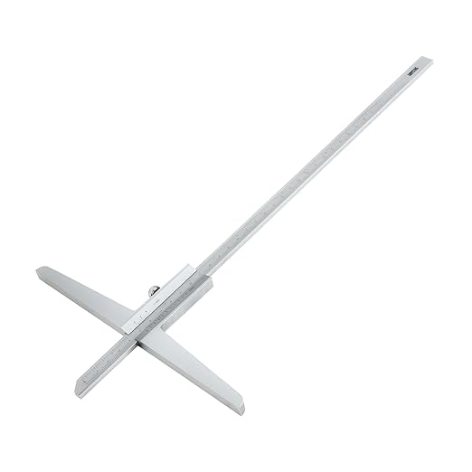 0-300 mm/12 inch Extended Base Depth Caliper Stainless Steel Precision Measuring Tool Dual Scale for deep Holes, Grooves, Machining DRINYOUNG (Depth Calipers 300 Long (Bridge Length 200)