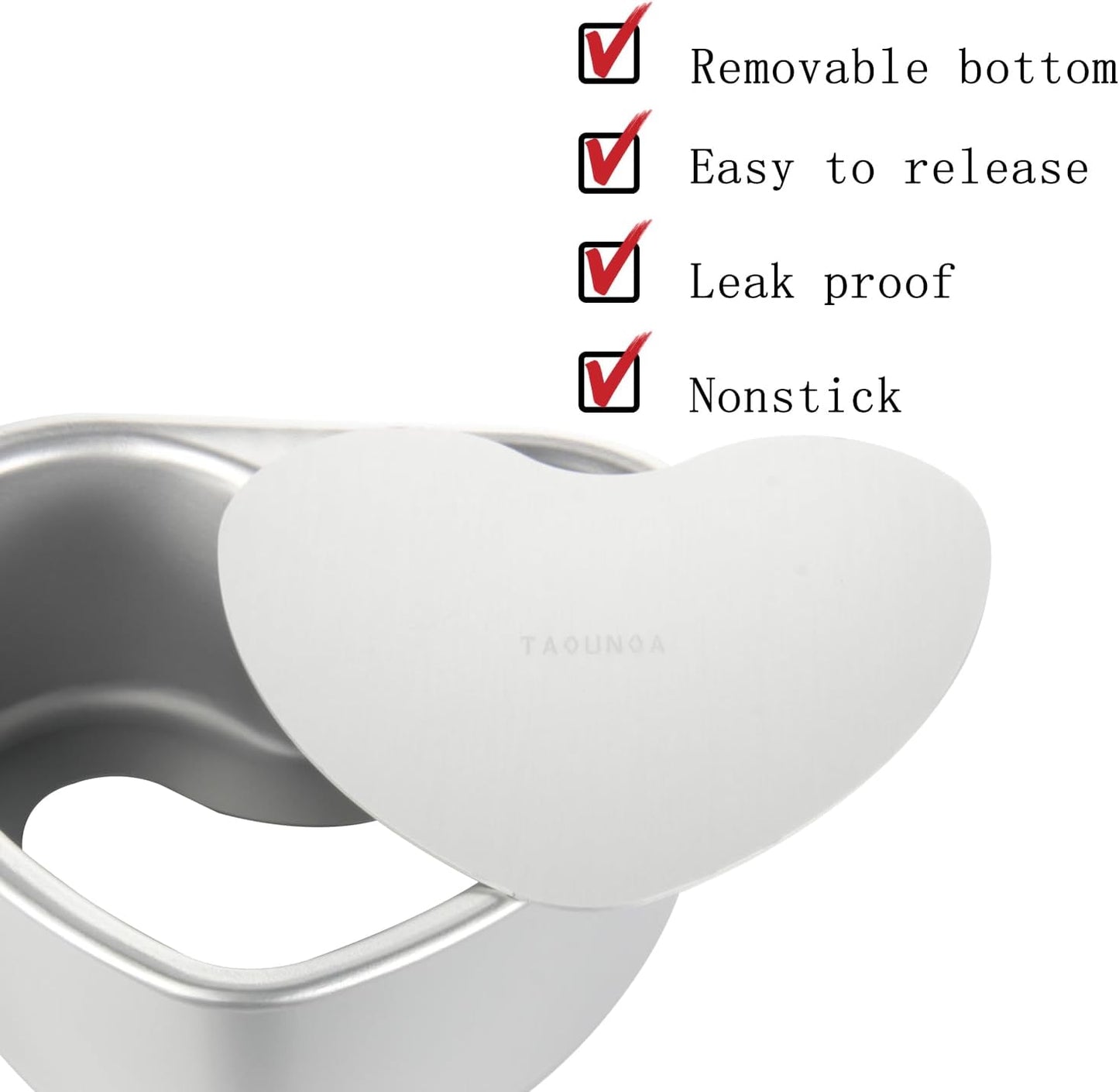 Heart Shaped Cake Pans 4 Inch and 6 Inch Set of 2 Aluminum Heart Cake Pans with Removable Bottoms for Baking Romantic Desserts