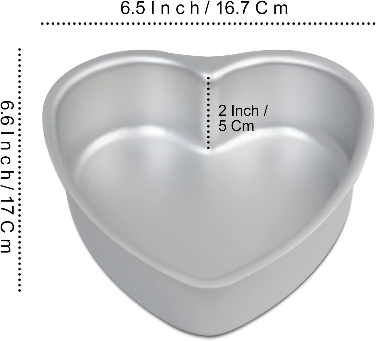set of 3 Heart-shaped cake pan,6 inch heart-shaped cake tin, aluminum, for weddings, parties, family and other occasions cake (6 x 2 Inch,Set of 3)