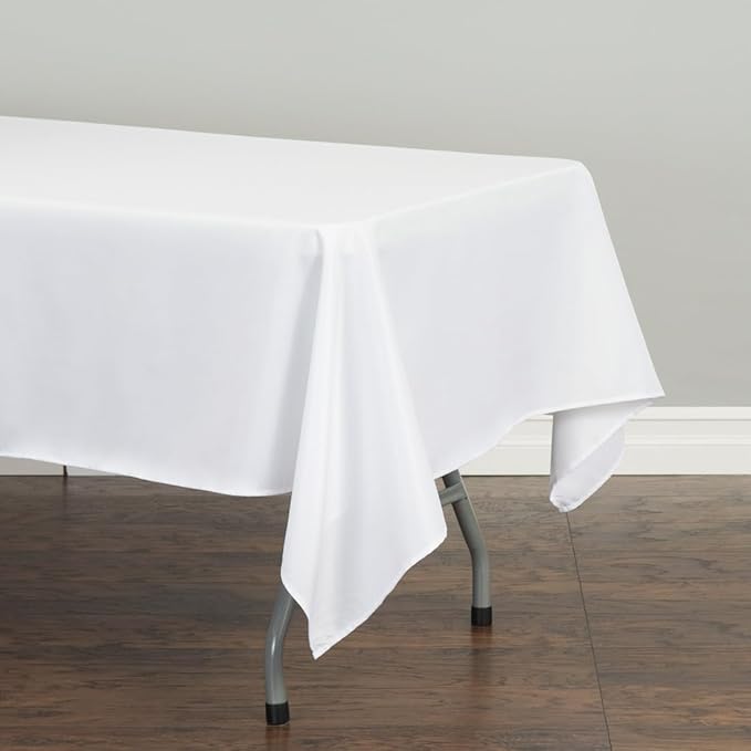 LinenTablecloth 60 x 102-Inch Rectangular Polyester Tablecloth White