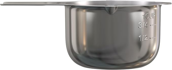 Color Up 1 Cup Measuring Cup (240 ml) – Premium Chrome Stainless Steel, Accurate for Wet & Dry Ingredients, Embossed Markings, Easy-Pour Spouts, Dishwasher-Safe, Kitchen Essential
