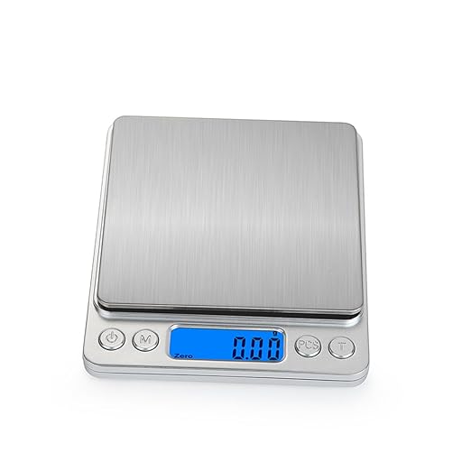 Digital Kitchen Scale High-Precision Stainless Steel Food Weight Balance Scale with Backlit LCD Display Auto-Off Function for Cooking Baking Jewelry