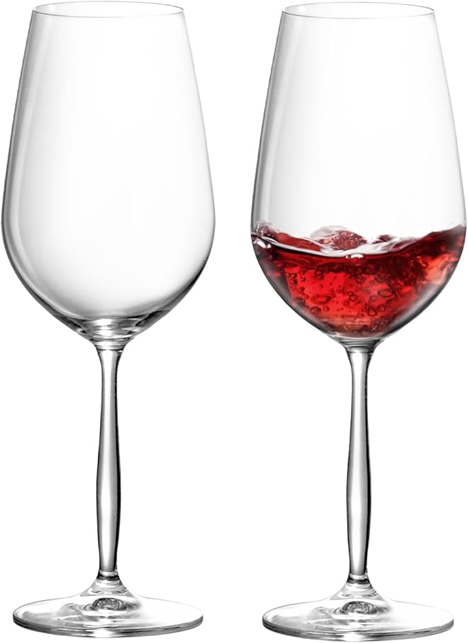 KAMMAK Wine Glasses Set of 2, 18.6 oz Hand Blown Crystal Bordeaux Wine Glasses, Thin Rim & Long Stem, Perfect for Red & White, Daily Use, Wedding Anniversary or Birthday Gift with Gift Box, Leggy