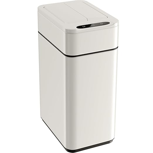 hOmeLabs 2.4 Gallon Touchless Sensor Trash Can, Automatic Retractable Butterfly Lid, Batteries Included, Space-Efficient, Easy Clean, Battery-Powered