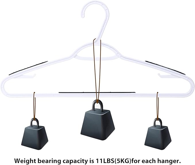 30 Pack Bendable Plastic Hangers Light-Weight Non-Slip Clothes/Suit Hangers(Black)