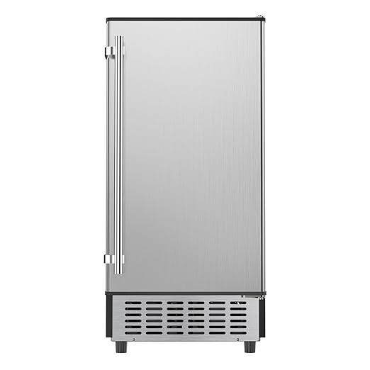 Coolake 15 Inch Commercial Under Counter Ice Maker Machine, 100lbs/Day Stainless Steel Built-in Freestanding Ice Maker with 30lbs Storage Bin, Self-Cleaning, Under Cabinet Ice Machine for Home Office